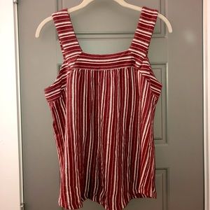Lucky brand pink and white striped tank top